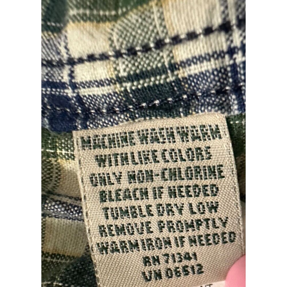 L.L. Bean Cotton Plaid Button Down Long Sleeve Shirt Size XL Reg Metal Buttons‎ - Picture 9 of 10